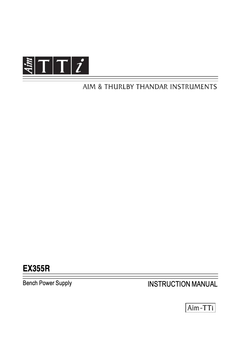 Page 1 de la notice Manuel utilisateur Aim TTi EX355R