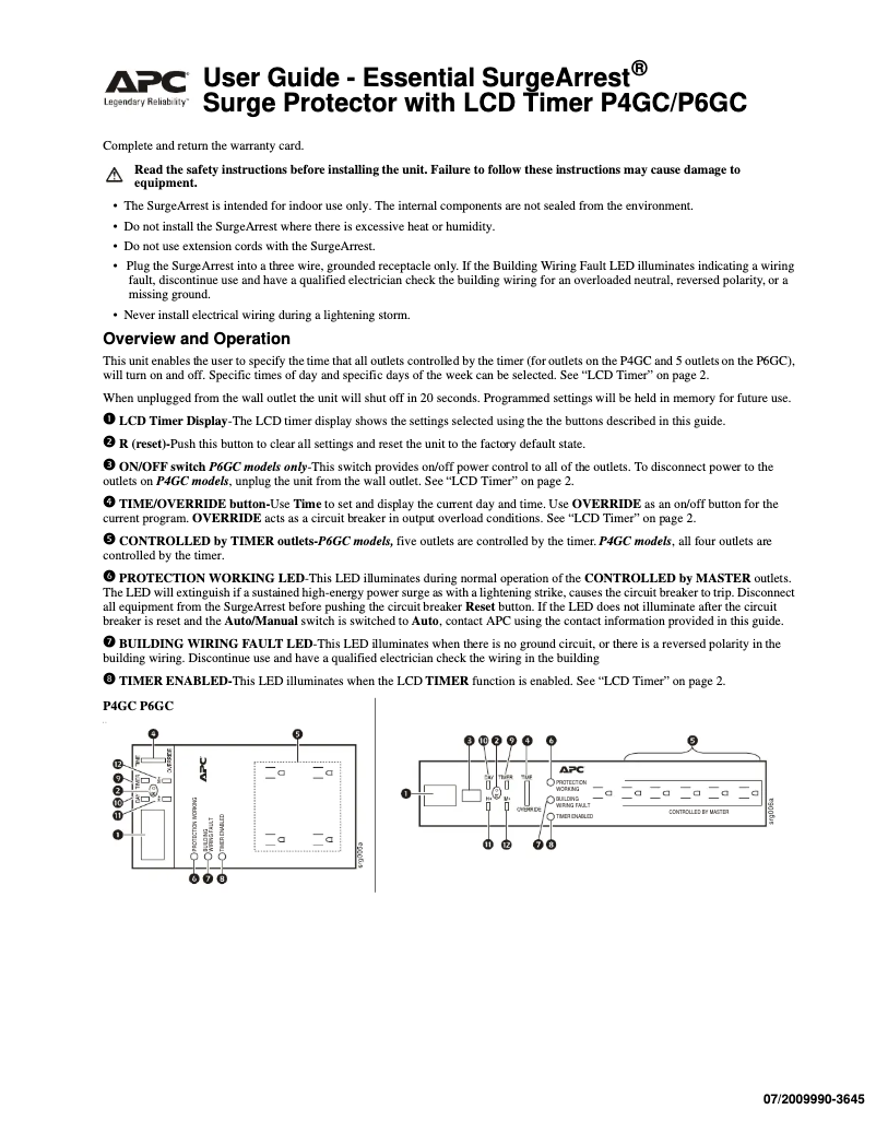 Page n°1 - Manuel utilisateur APC P4GC