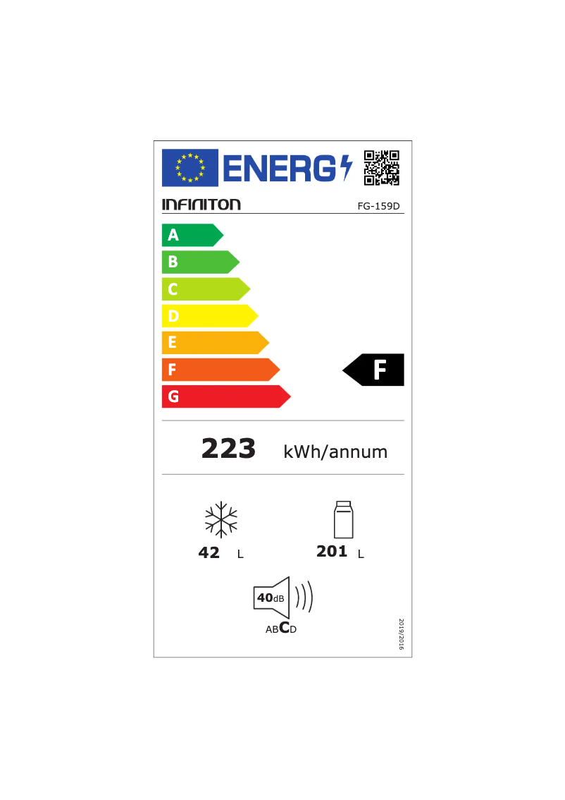 Page n°1 - Label énergétique Infiniton FG-159D