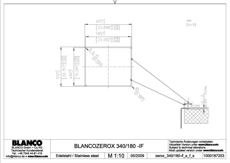 Page 1 de la notice Manuel utilisateur BLANCO ZEROX 340/180-IF/A