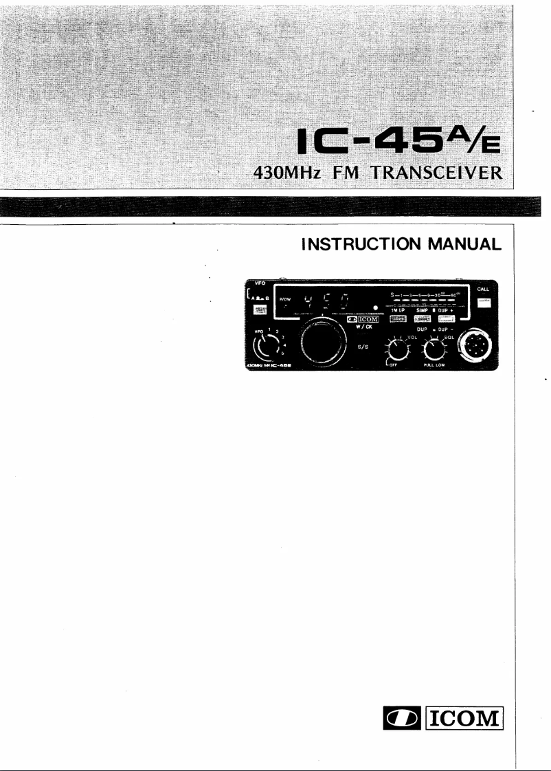 Page n°1 - Manuel utilisateur ICOM IC-45A
