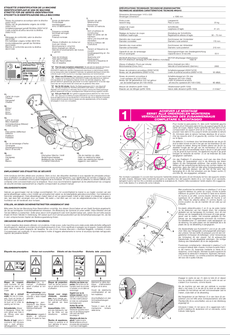 Page 1 de la notice Manuel utilisateur Honda HRG 410
