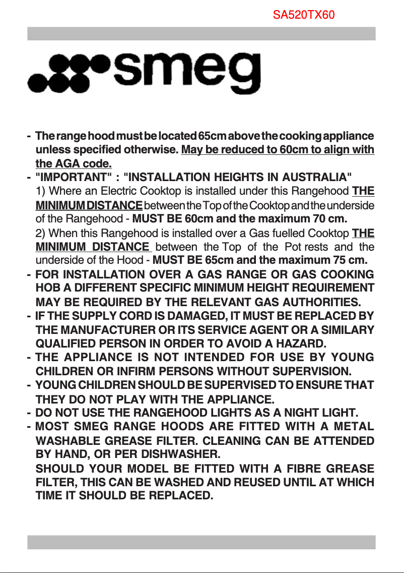 Image de la première page du manuel de l'appareil SA520TX90