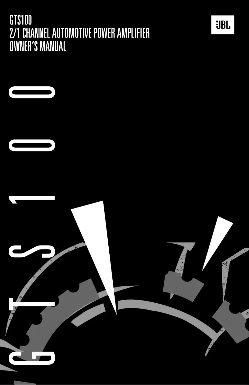 Page 1 de la notice Manuel utilisateur JBL Grand Touring GTS100
