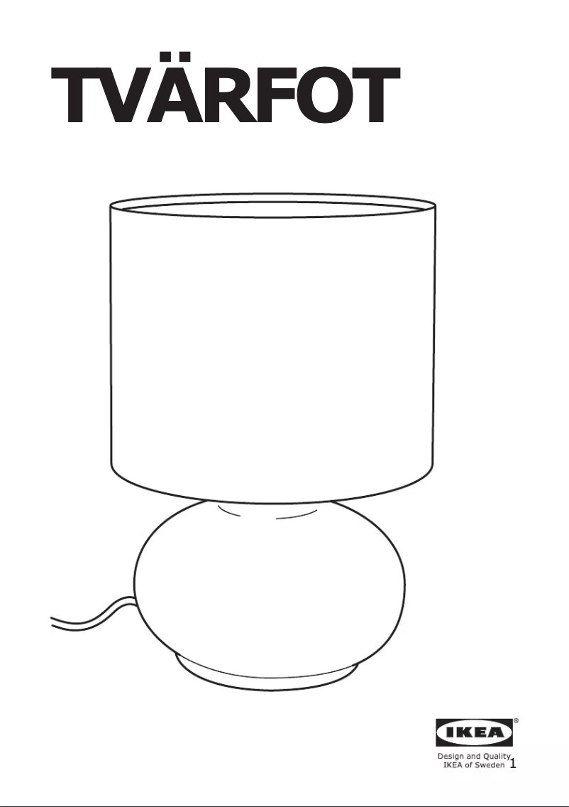 Page 1 de la notice Instructions / montage Ikea TVÄRFOT