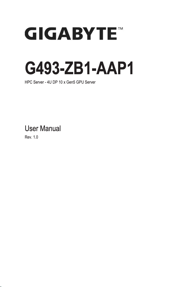 Page n°1 - Manuel utilisateur Gigabyte G493-ZB1