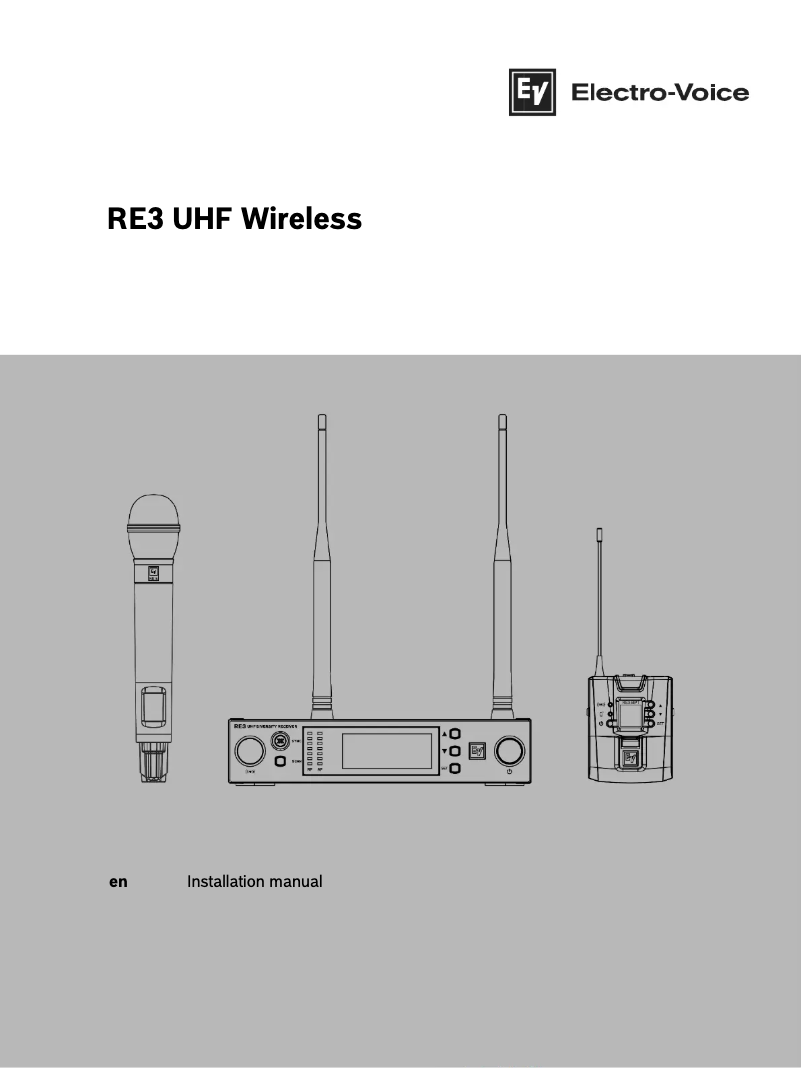 Page 1 de la notice Manuel utilisateur Electro-Voice RE3-BPCL