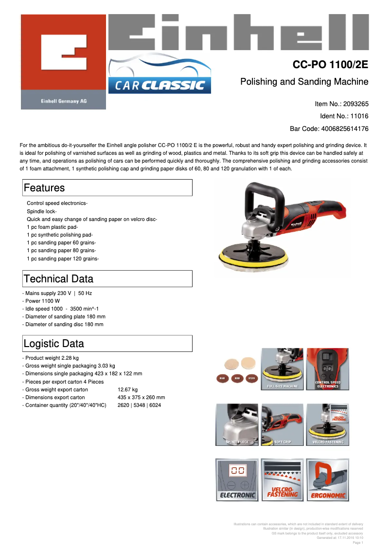 Image de la première page du manuel de l'appareil CC-PO 1100/2E