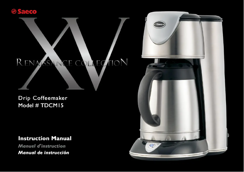 Image de la première page du manuel de l'appareil Saeco Renaissance XV