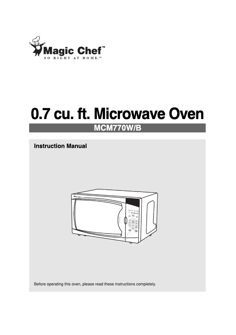 Page 1 de la notice Manuel utilisateur Magic Chef MCM770B