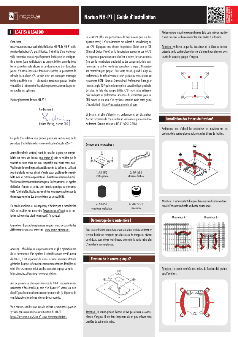 Page n°1 - Manuel utilisateur Noctua NH-P1