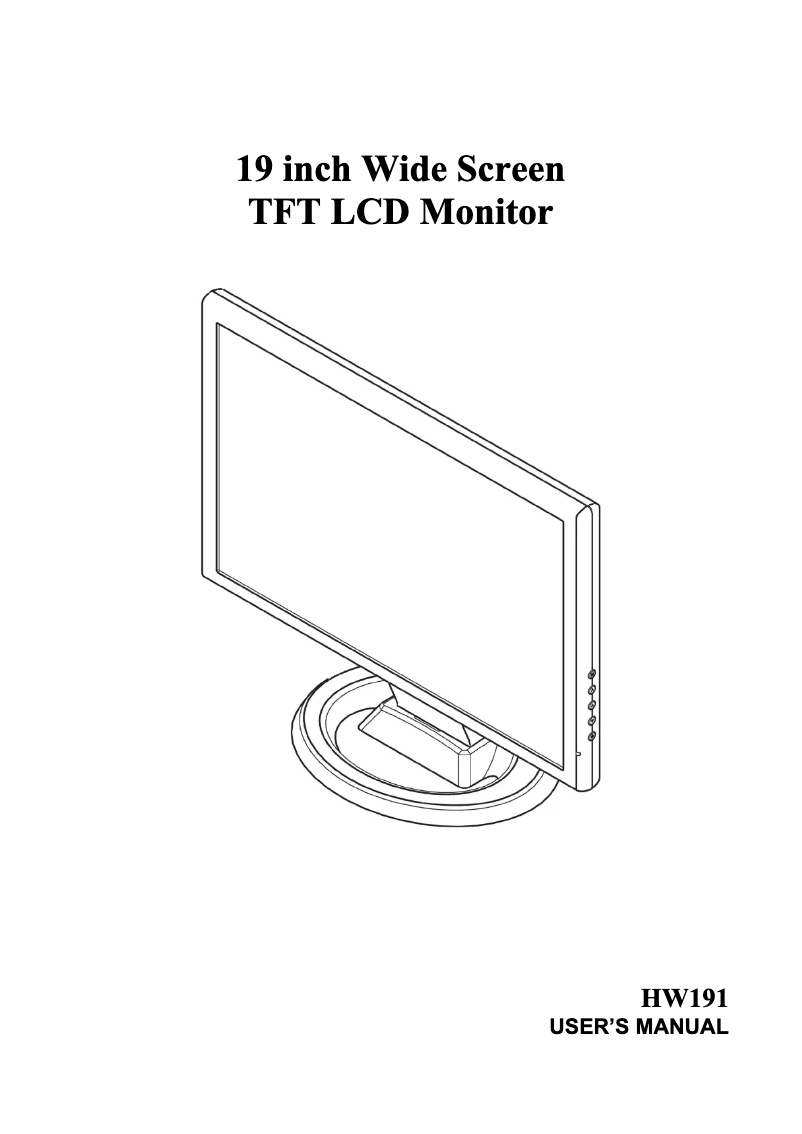 Page 1 de la notice Manuel utilisateur Hanns.G HW191DPB