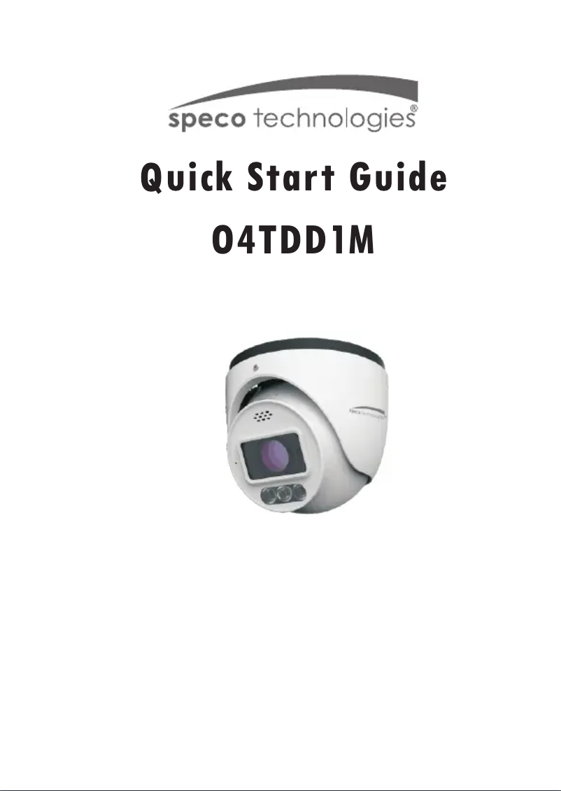 Page n°1 - Guide de démarrage rapide Speco Technologies O4TDD1M