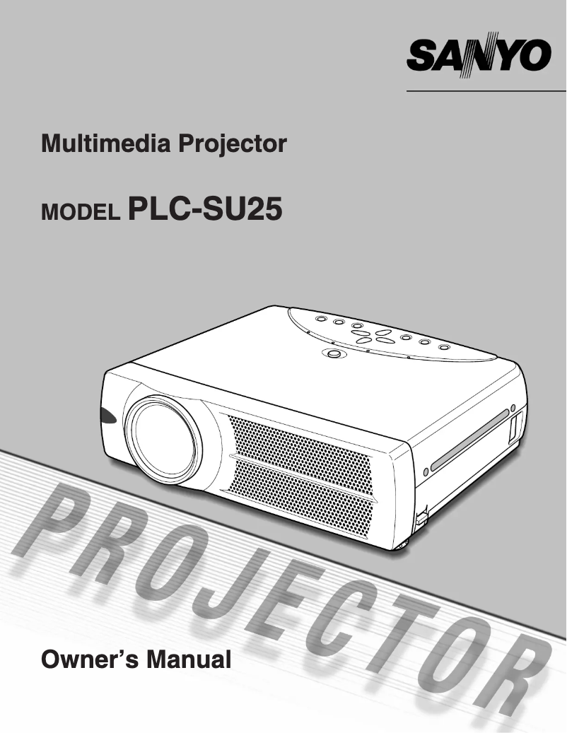 Page n°1 - Manuel utilisateur Sanyo PLC-SU25
