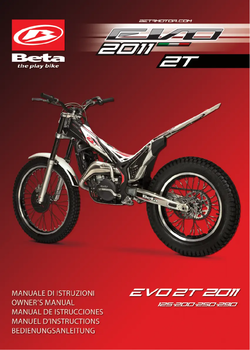 Image de la première page du manuel de l'appareil EVO 125 2T (2011)