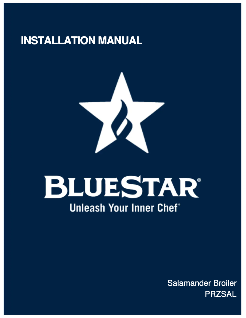 Page n°1 - Guide d'installation BlueStar PRZSAL24V2
