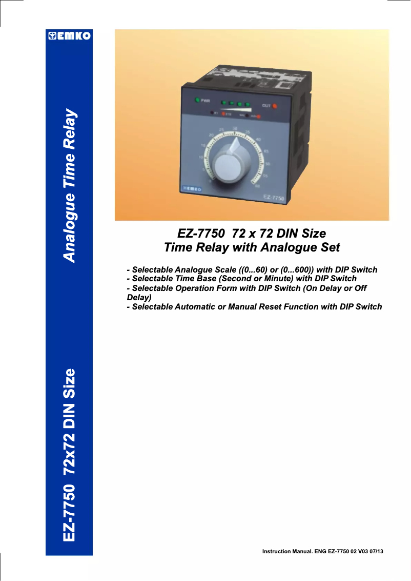 Página 1 del manual Manual de usuario Emko EZ-7750