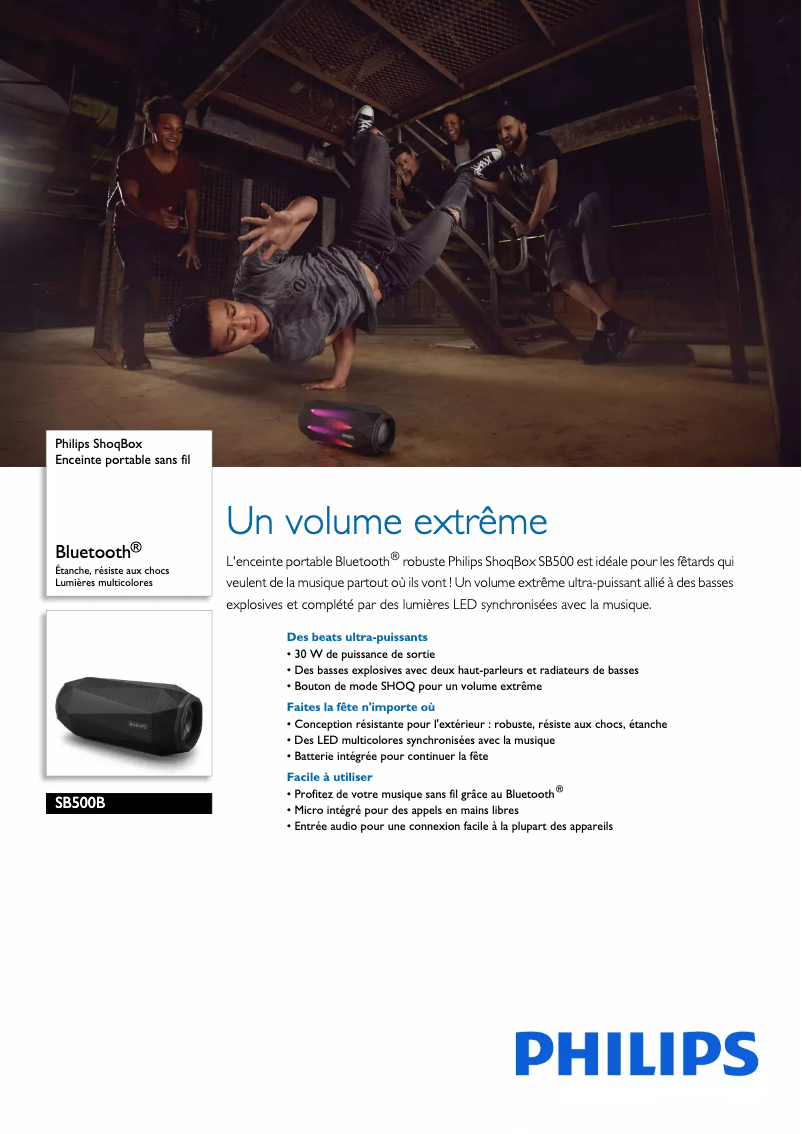 Page n°1 - Fiche technique Philips SB500B