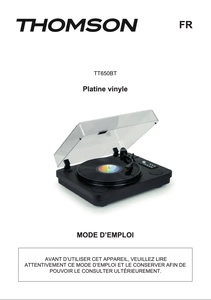 Page 1 de la notice Manuel utilisateur Thomson TT650BT