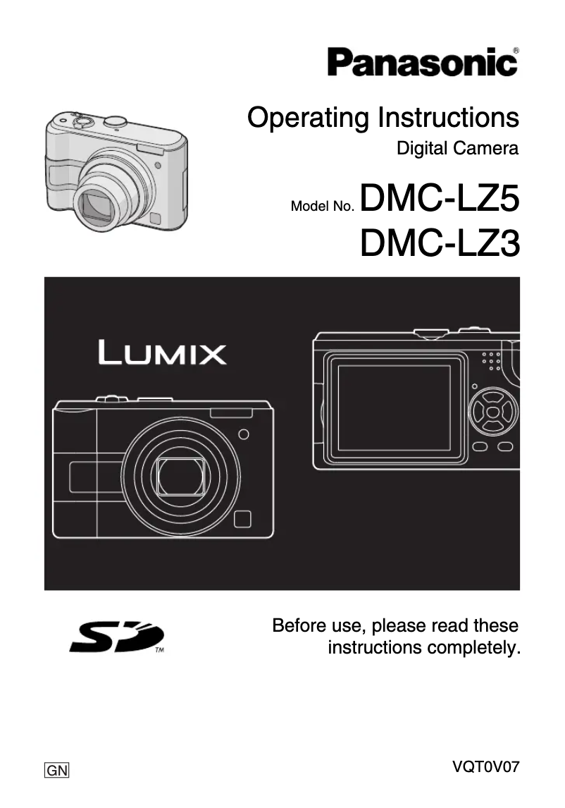 Page 1 de la notice Manuel utilisateur Panasonic Lumix DMC-LZ5