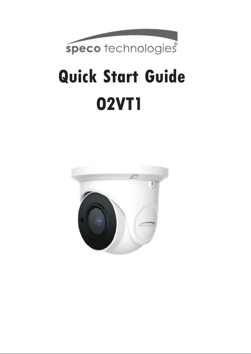 Page 1 de la notice Guide de démarrage rapide Speco Technologies O2VT1