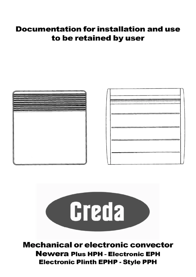 Page 1 de la notice Manuel utilisateur Creda EPH1500