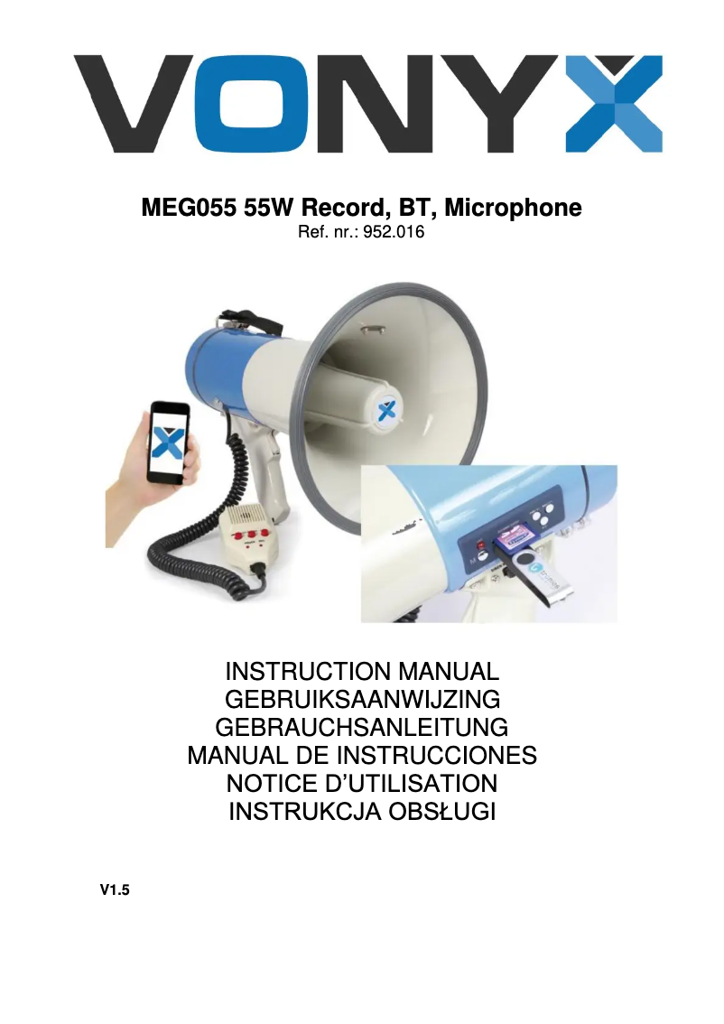 Página 1 del manual Manual de usuario Vonyx MEG055