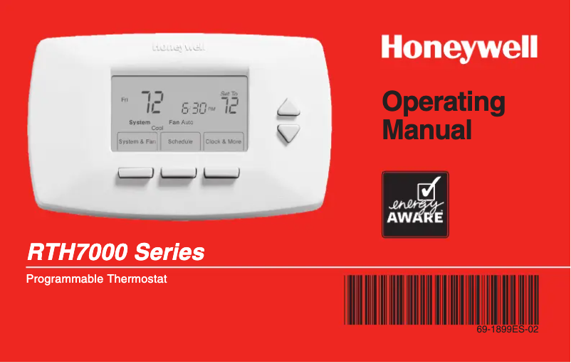 Page 1 de la notice Manuel utilisateur Honeywell RTH7500