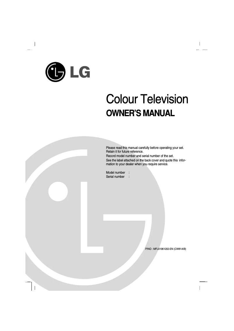 Page 1 of the manual User Manual LG 21FU3RLM