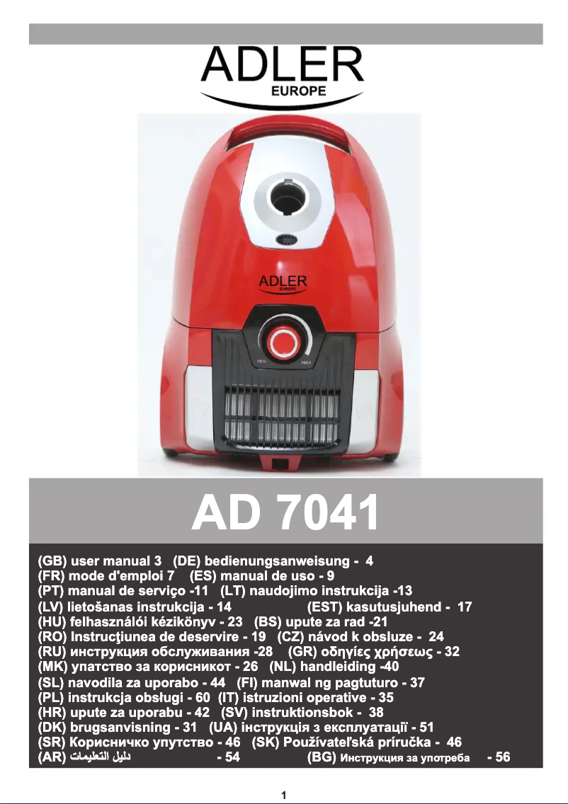 Página 1 del manual Manual de usuario Adler AD 7041