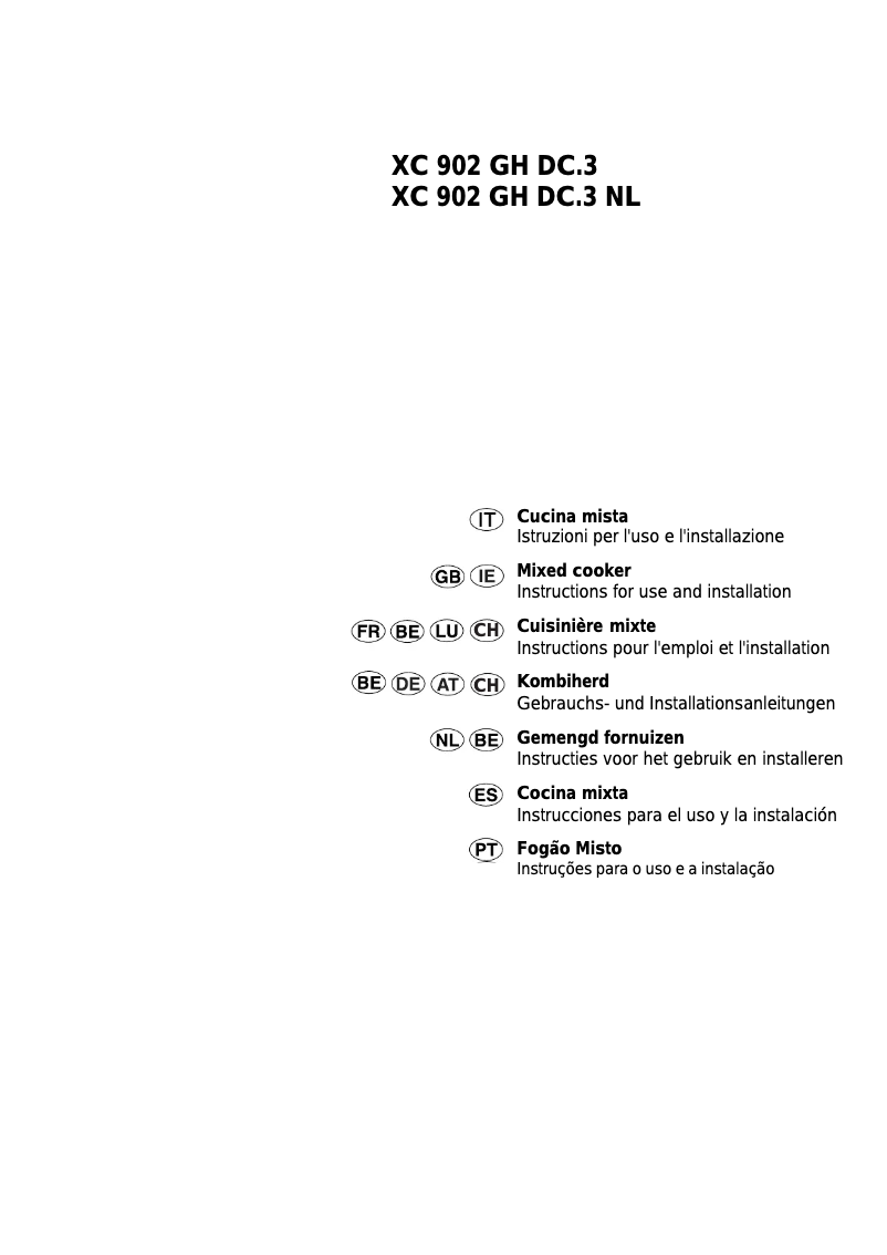 Page n°1 - Manuel utilisateur Hotpoint Ariston Xc 902 gh dc3nl