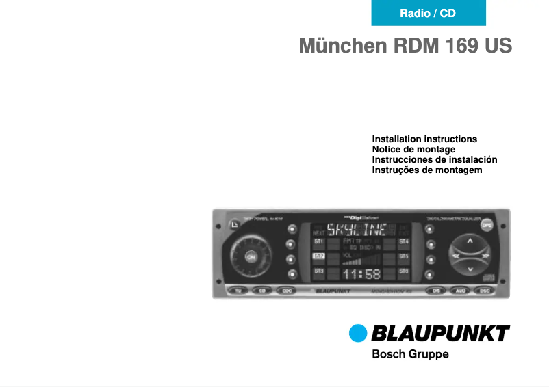 Page 1 de la notice Manuel utilisateur Blaupunkt Munchen RDM 169