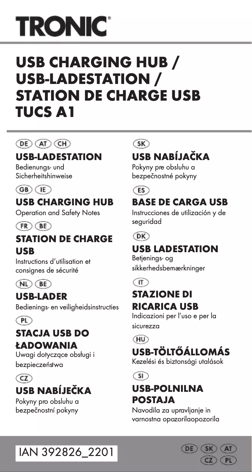 First page image of the manual for TUCS A1