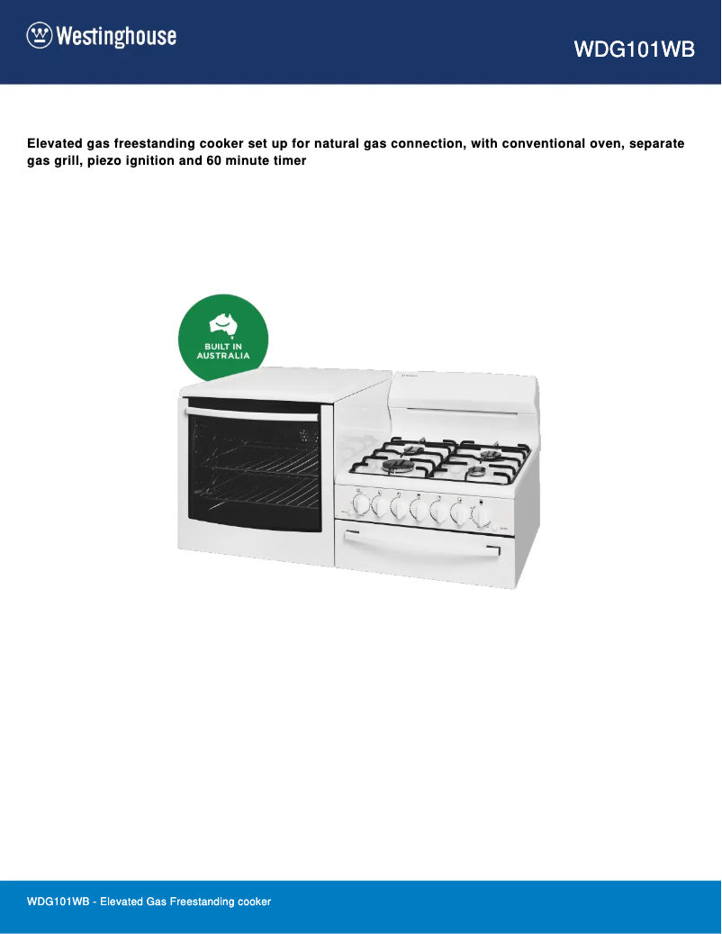 Image de la première page du manuel de l'appareil WDG101WB