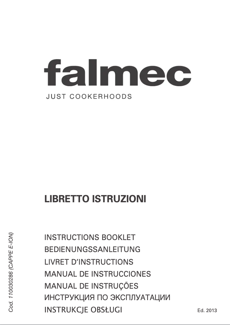 Page n°1 - Manuel utilisateur Falmec Spring E.ion