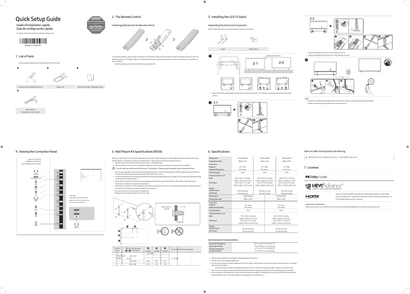Page 1 de la notice Manuel utilisateur Samsung HG75AU800NF