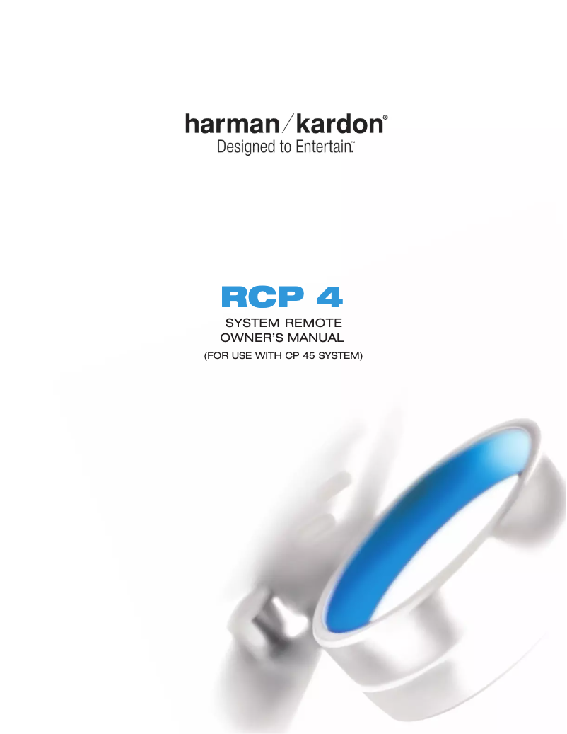 Page 1 de la notice Manuel utilisateur Harman Kardon RCP 4