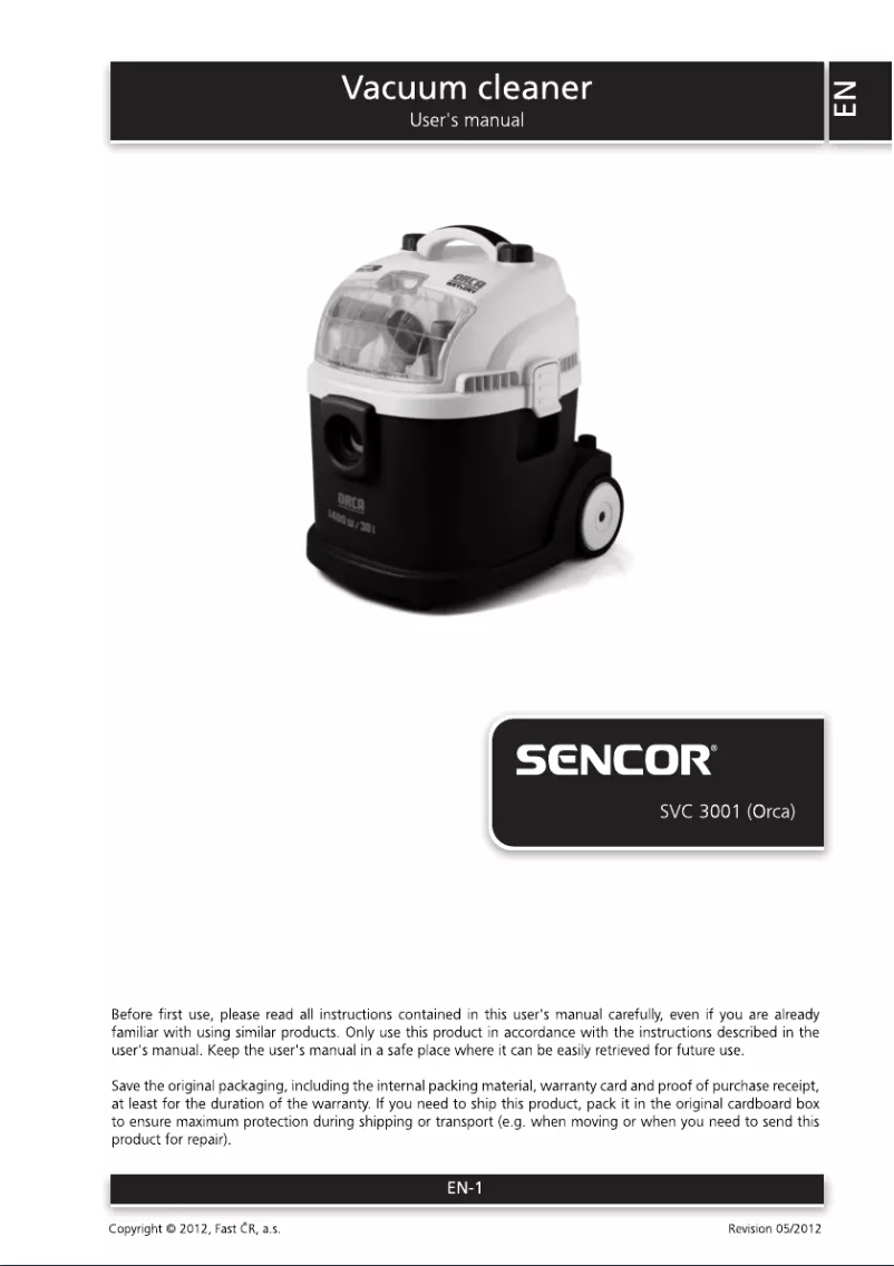 Image de la première page du manuel de l'appareil SVC 3001