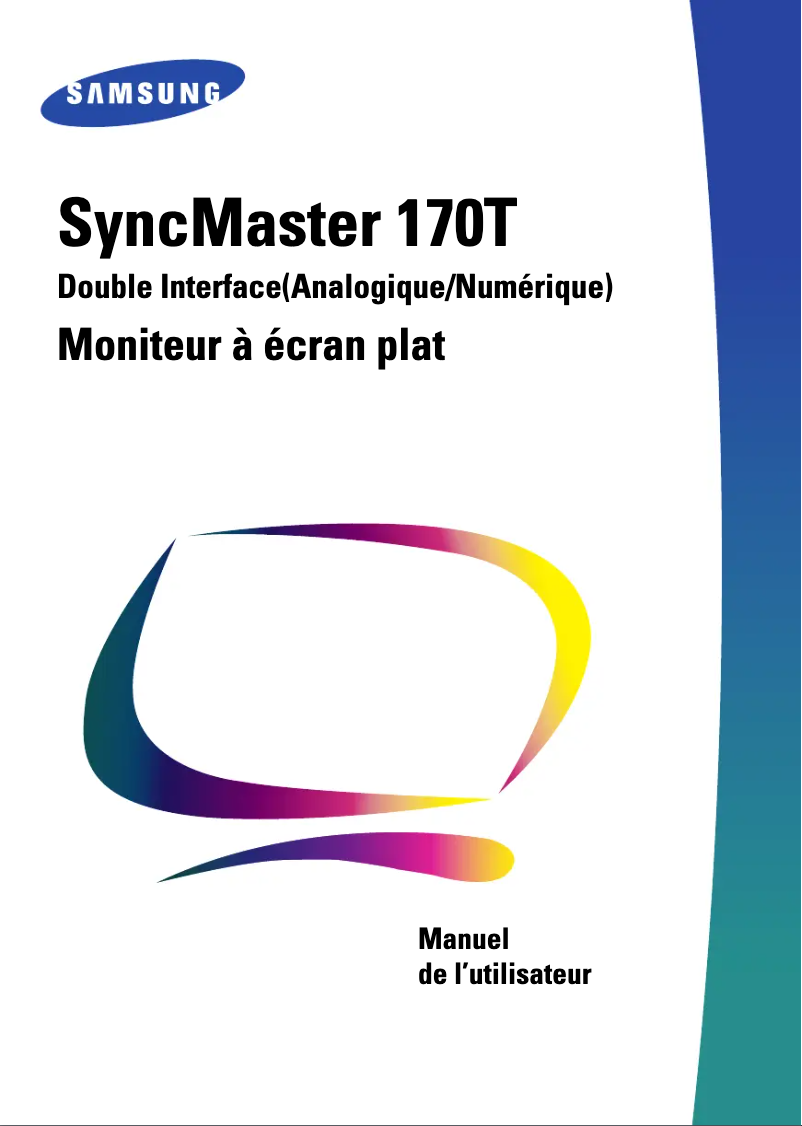 Page 1 de la notice Manuel utilisateur Samsung SyncMaster 170T