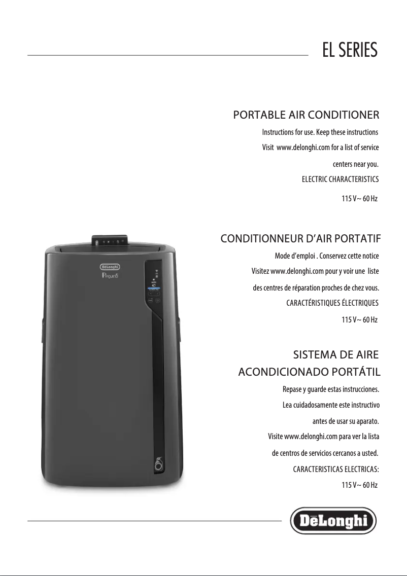 Image de la première page du manuel de l'appareil Pinguino Deluxe PACEL395HLWFK-6ALDG