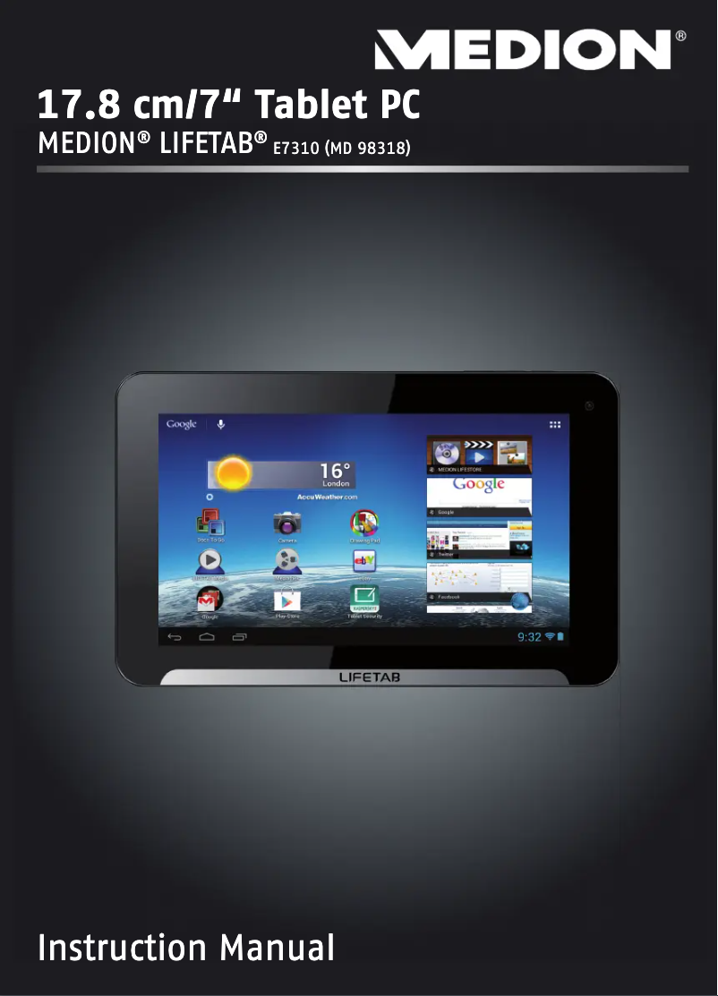 Page n°1 - Manuel utilisateur Medion LifeTab E7310 (MD98318)