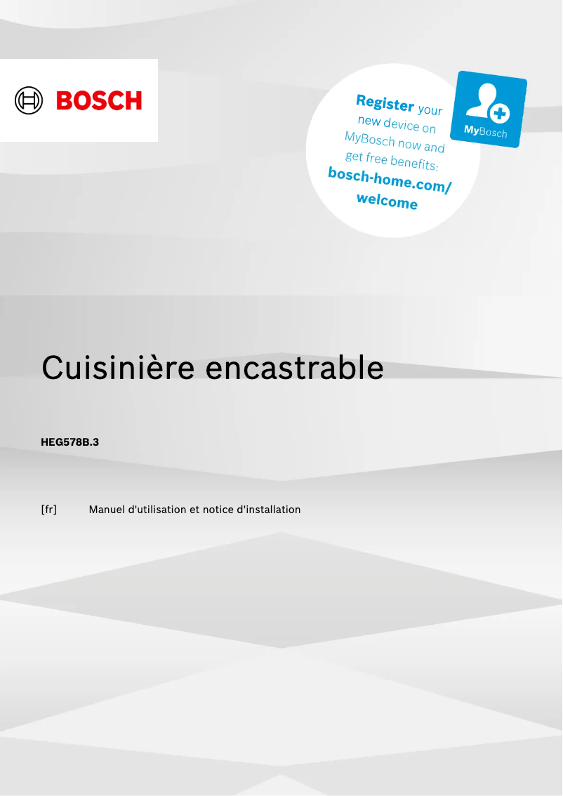 Page 1 de la notice Manuel utilisateur Bosch HEG578BB3