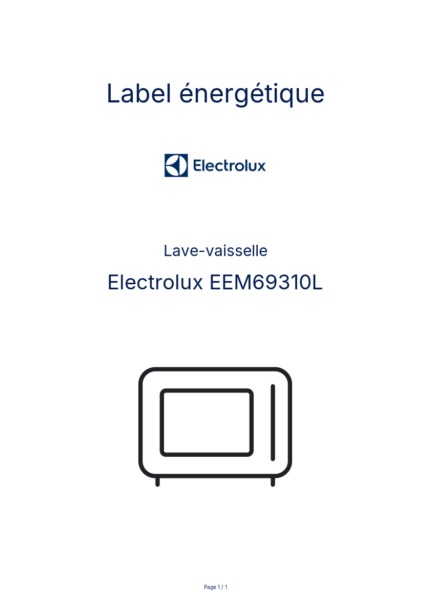 Image de la première page du manuel de l'appareil EEM69310L