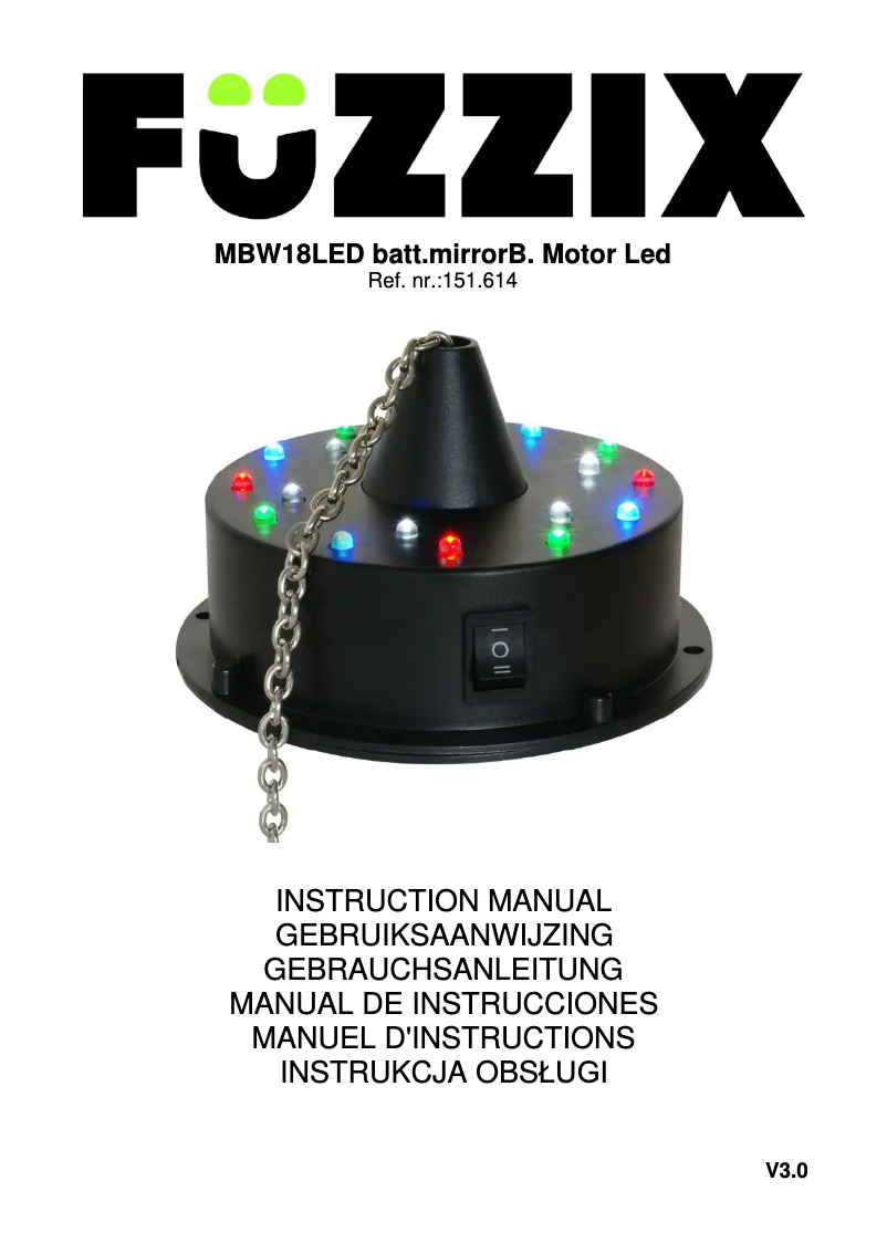 Page 1 de la notice Manuel utilisateur BeamZ MBW18LED