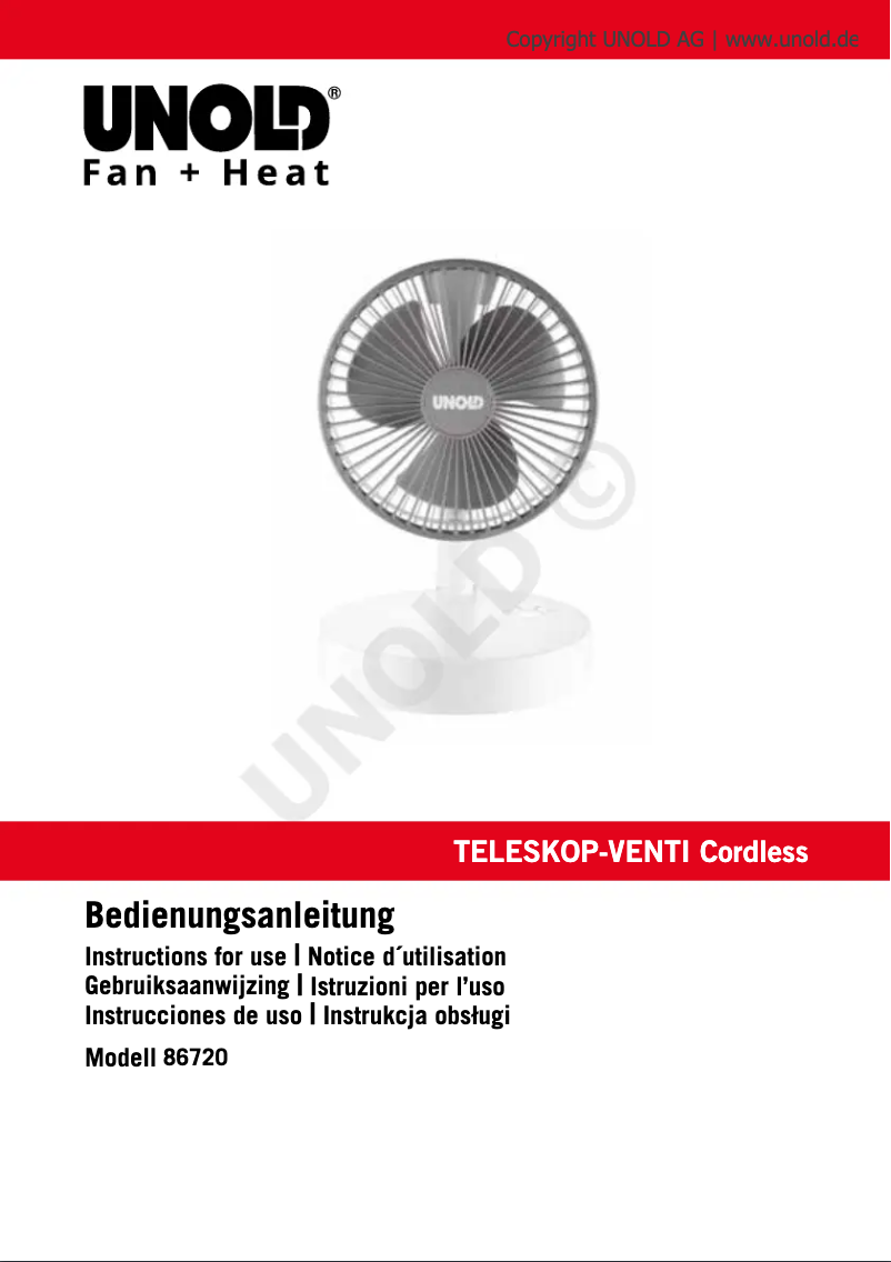 Image de la première page du manuel de l'appareil Cordless 86720