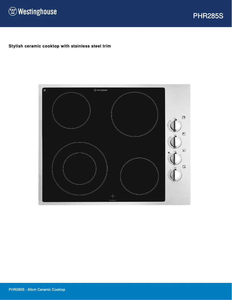 Page n°1 - Fiche technique Westinghouse PHR285S