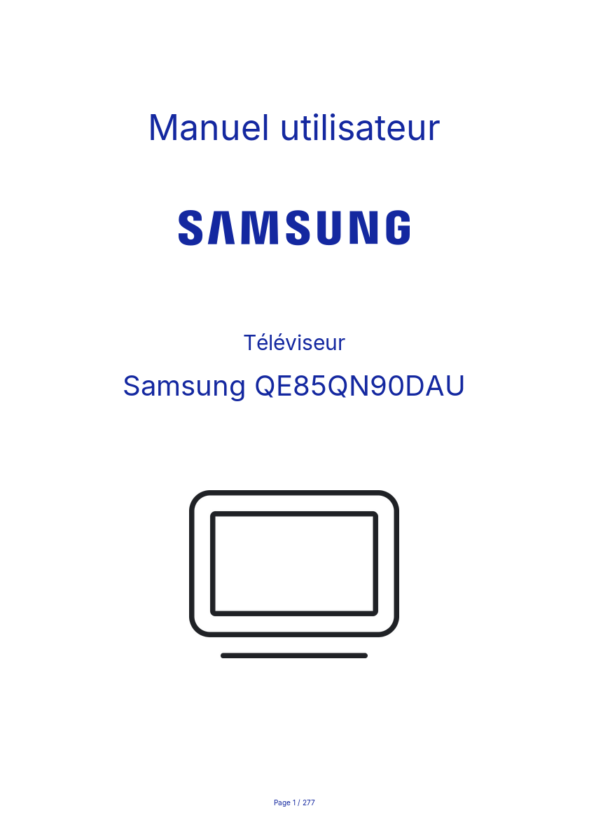 Page n°1 - Manuel utilisateur Samsung QE85QN90DAU