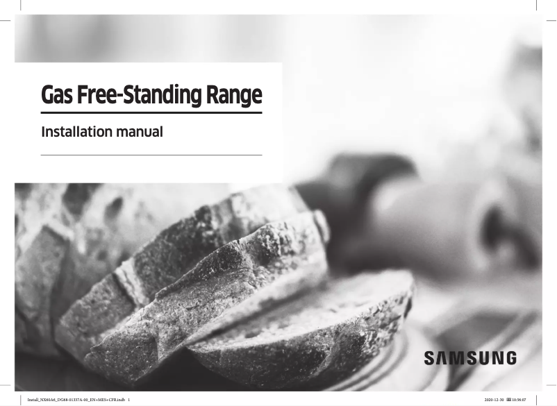 Page 1 de la notice Guide d'installation Samsung NX60A6311SS