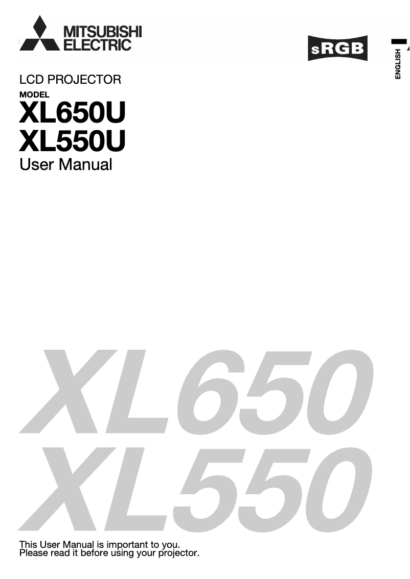 Page 1 de la notice Manuel utilisateur Mitsubishi XL550U