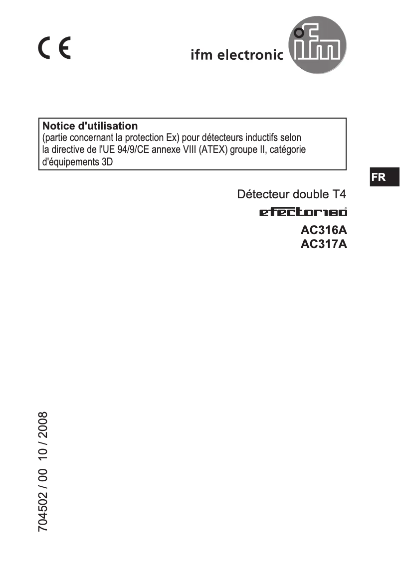 Page n°1 - Manuel utilisateur IFM AC317A